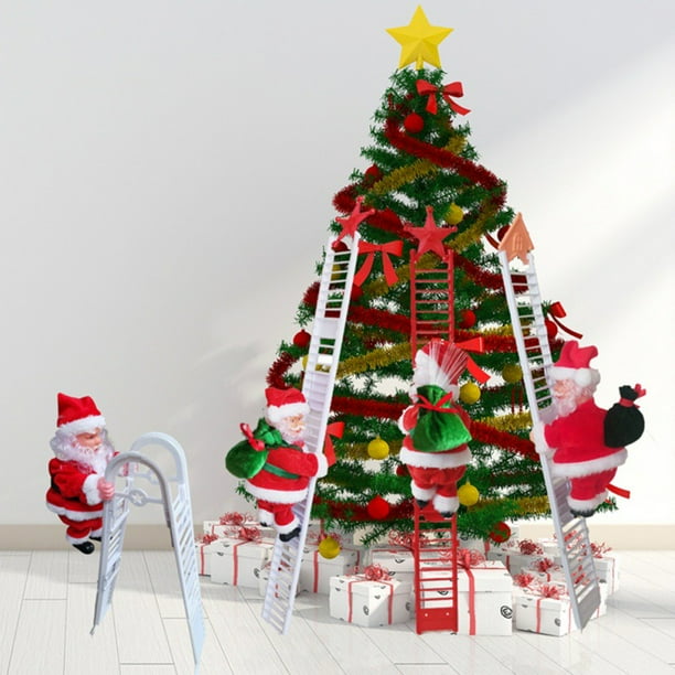 Electric Climb Santa Claus Ladder//Beads Christmas Hanging Xmas Tree Decor Gift